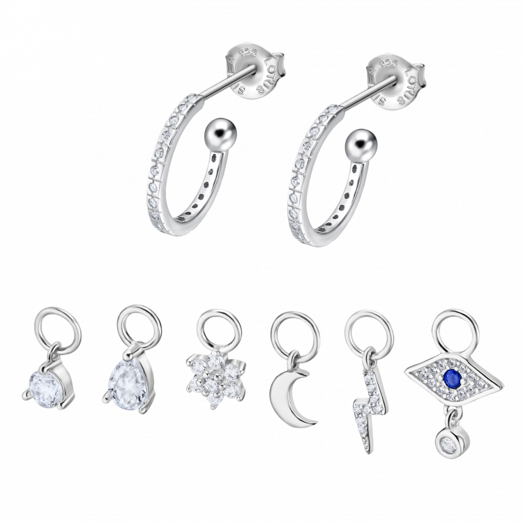 SET boucles d'oreilles Lotus Silver