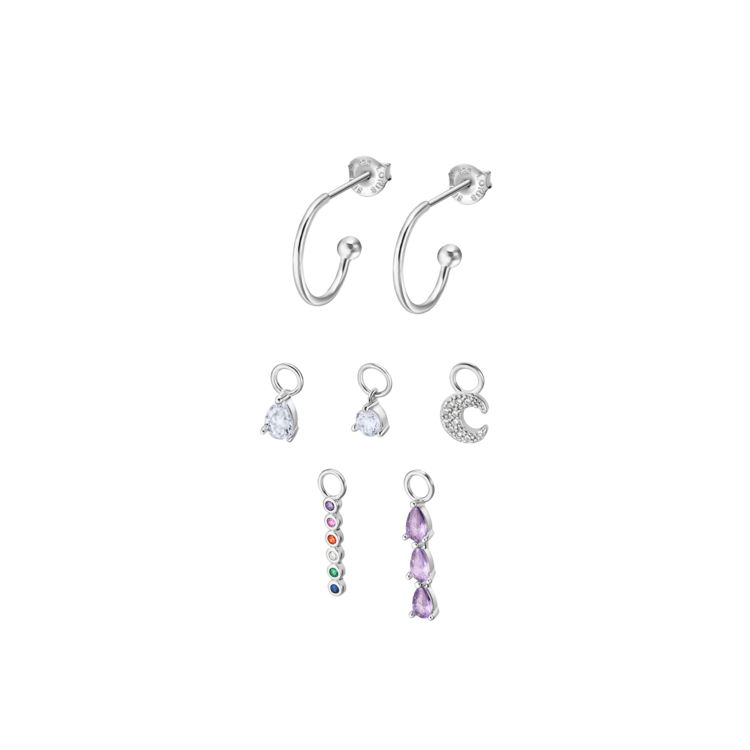 SET boucles d'oreilles Lotus Silver